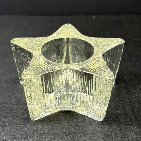 Vintage Avon Star Bright Textured Glass Votive Candle Holder 1980's - Picture 1 of 6